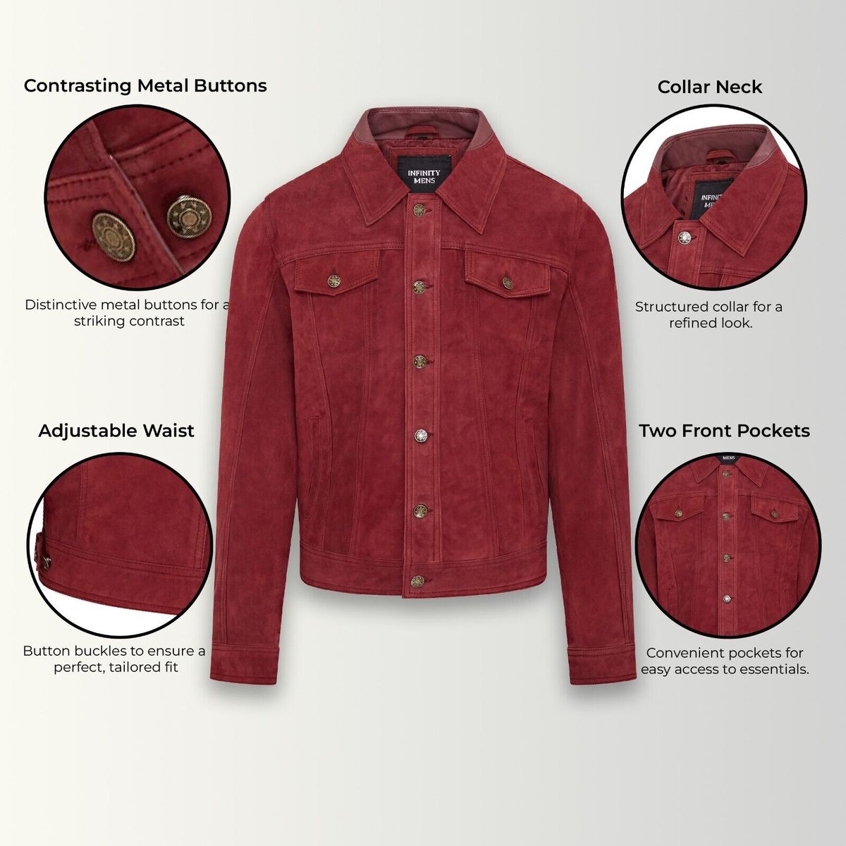 Slim-Fit Truckerjacke aus Ziegenwildleder