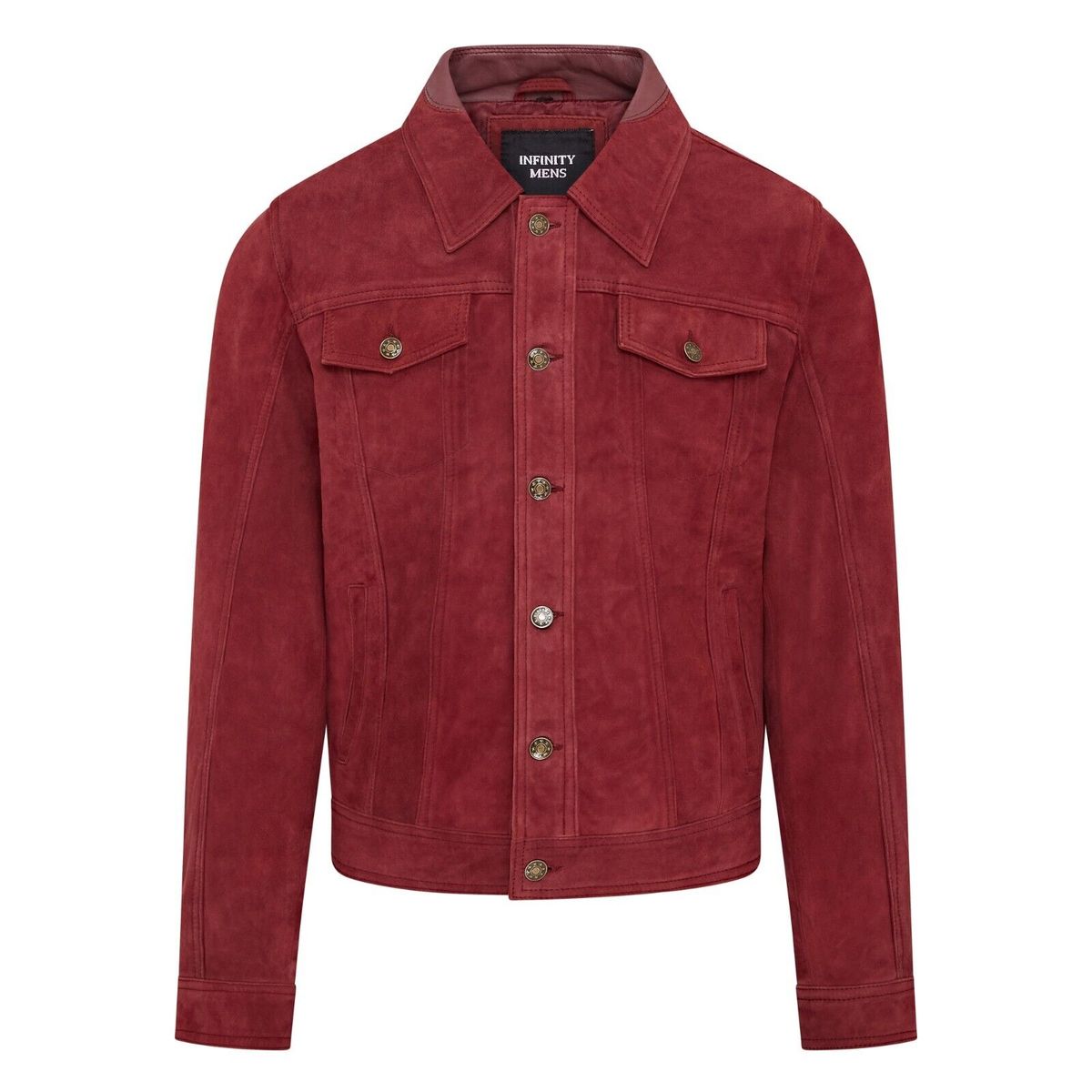 Herren Trucker Jeansjacke aus Wildleder im Westernstil