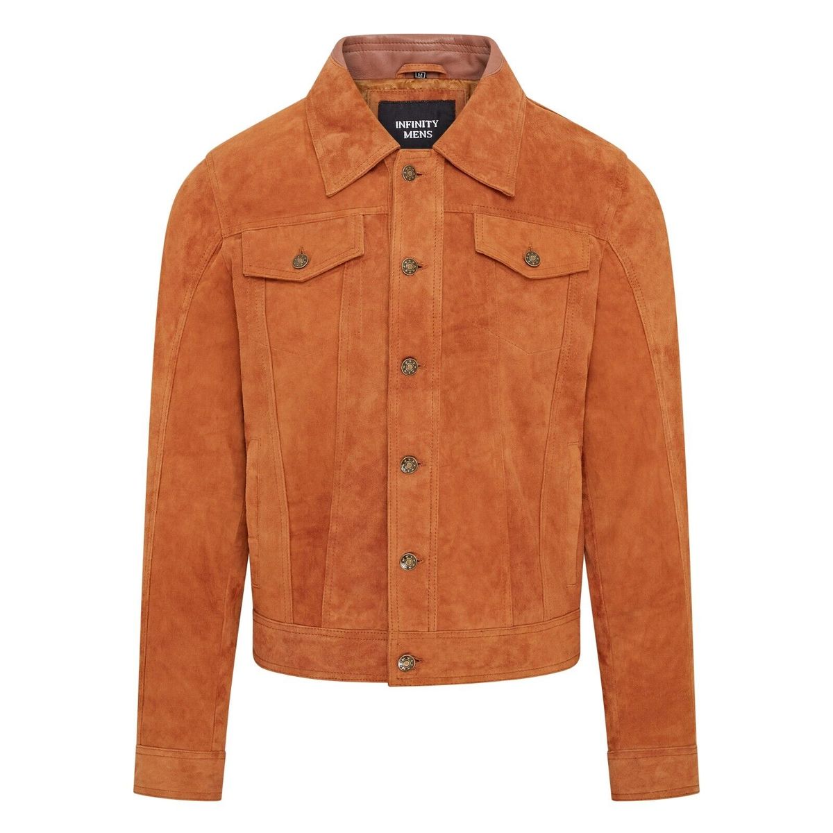 Herren Trucker Jeansjacke aus Wildleder im Westernstil