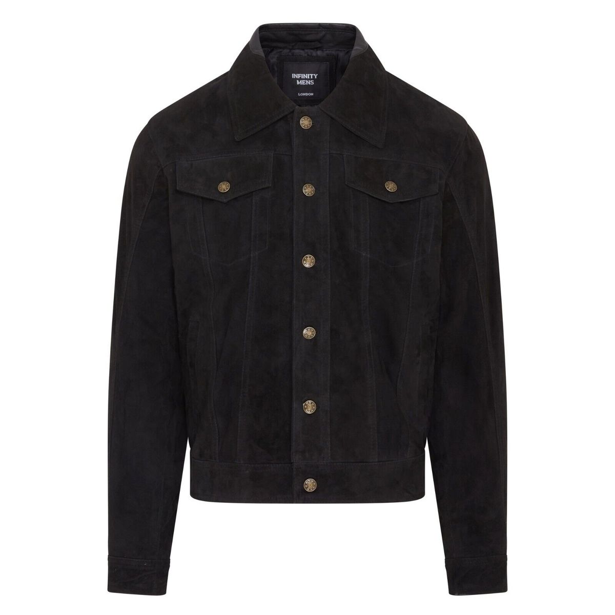 Herren Trucker Jeansjacke aus Wildleder im Westernstil