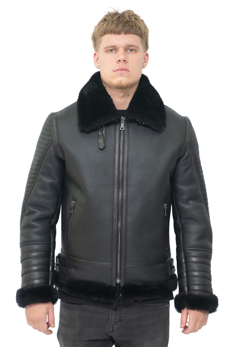 Herren Shearling Biker Jacke - Asheville