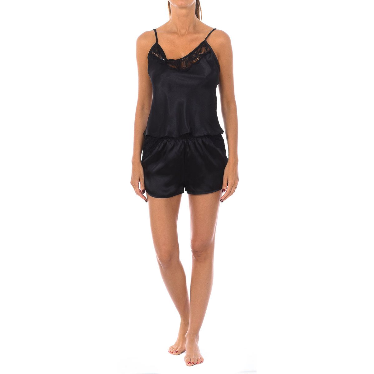 Satin-Top und Shorts Set