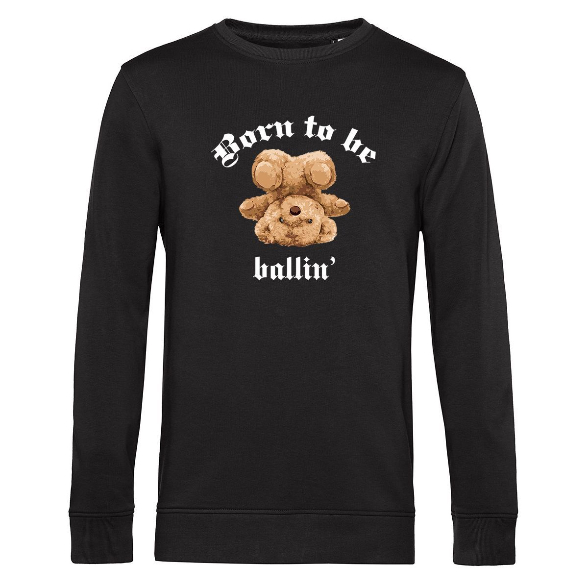 Lässiger Rundhals-Pullover mit Teddy-Grafik