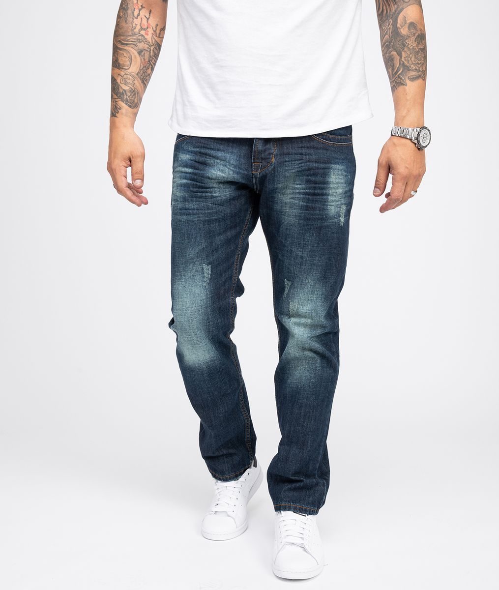 Jeans in regulärer Passform mit Used-Waschung