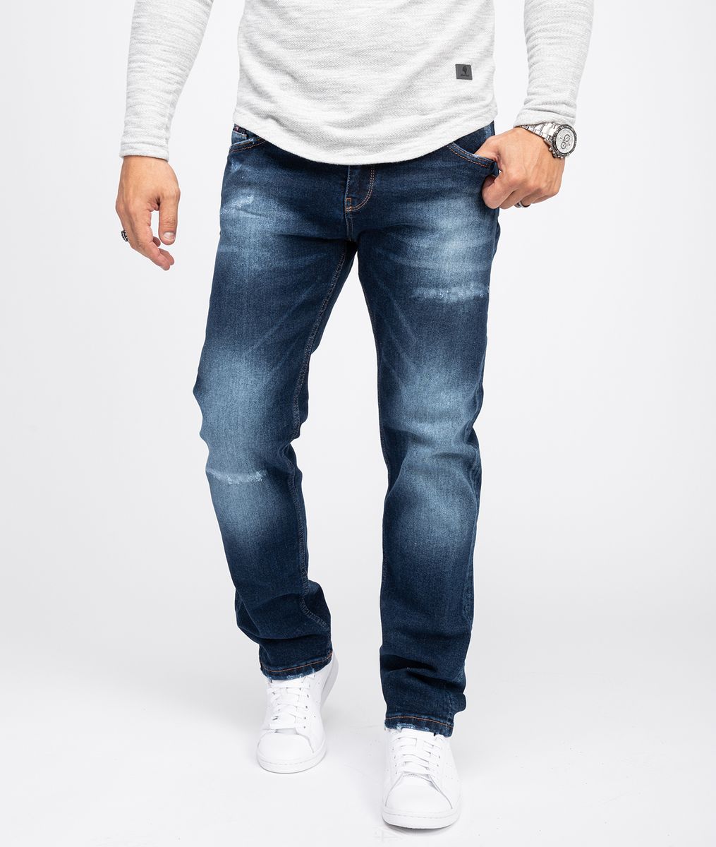 Jeans in regulärer Passform mit Used-Waschung