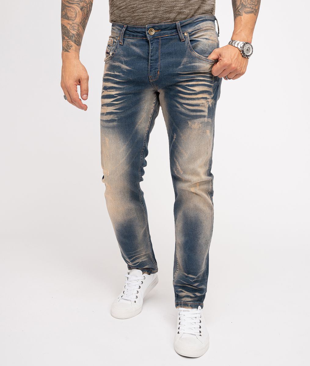 Jeans in regulärer Passform mit Used-Waschung