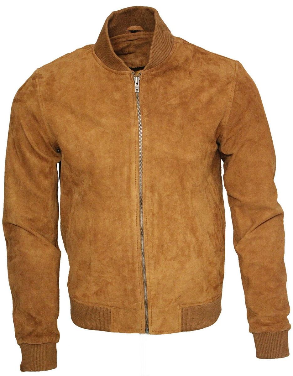 Klassische Wildleder-Bomberjacke