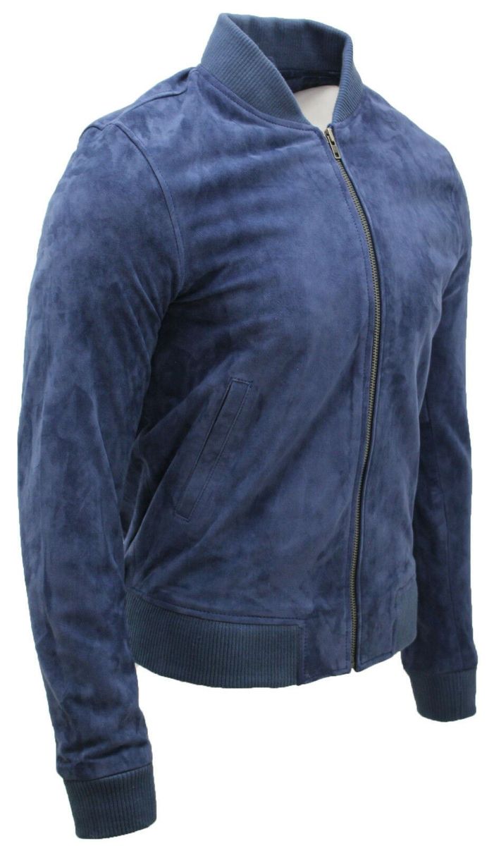 Klassische Wildleder-Bomberjacke