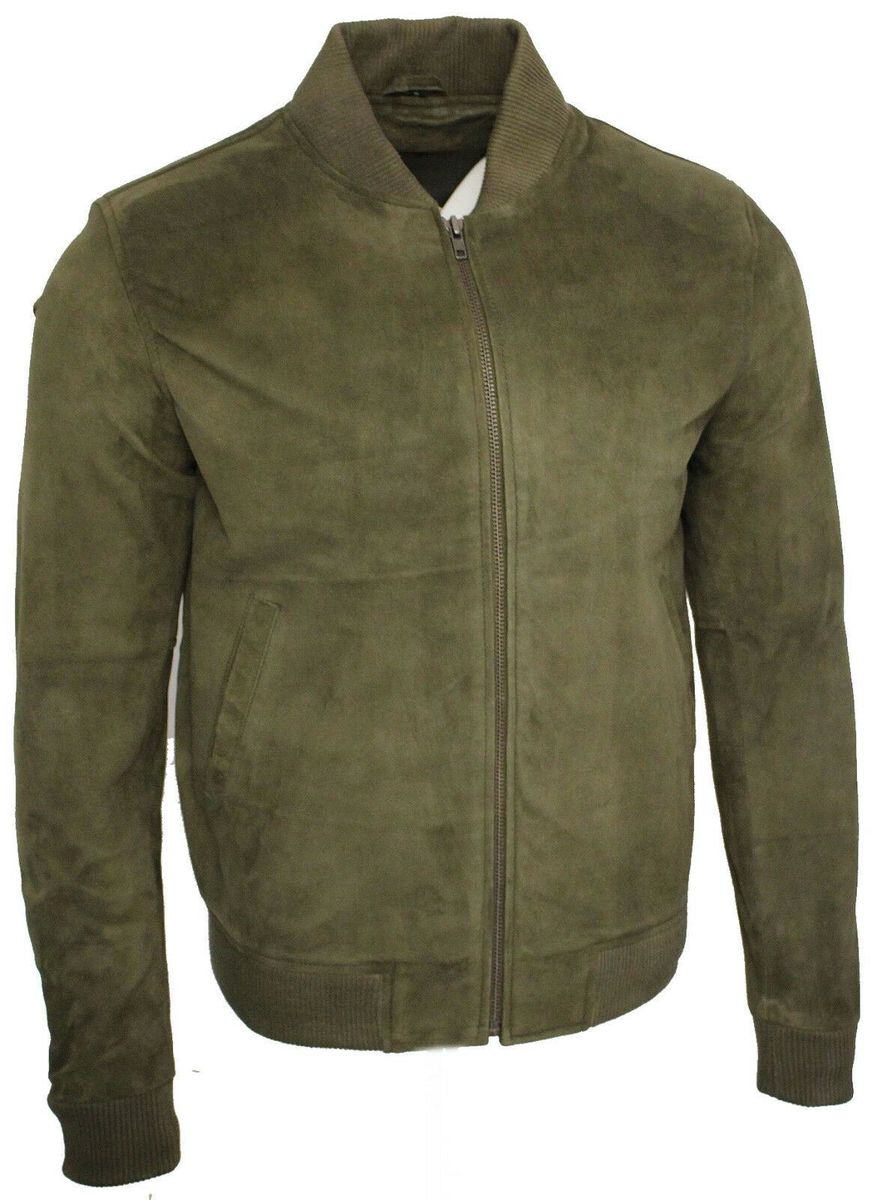 Klassische Wildleder-Bomberjacke