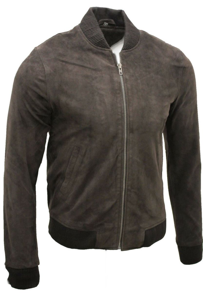 Klassische Wildleder-Bomberjacke