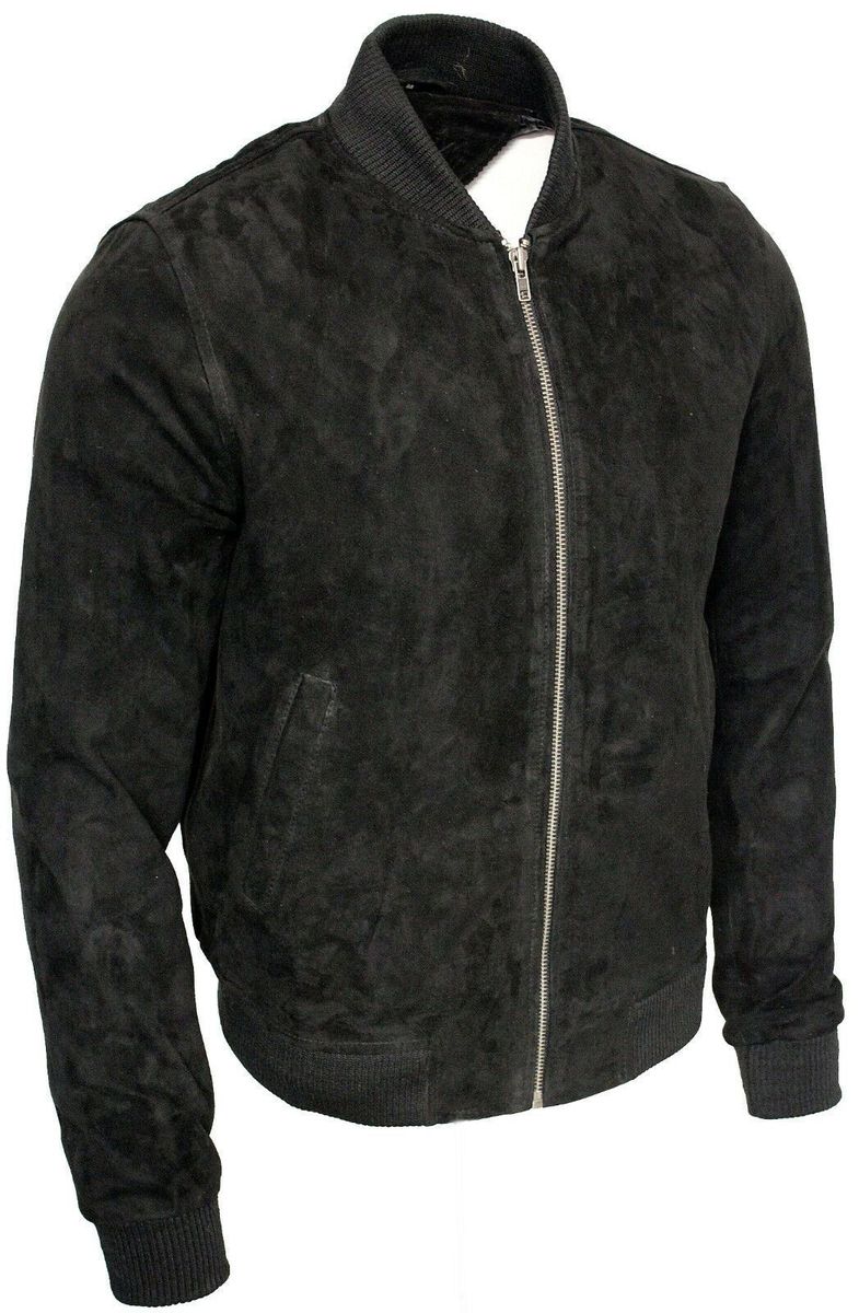 Klassische Wildleder-Bomberjacke