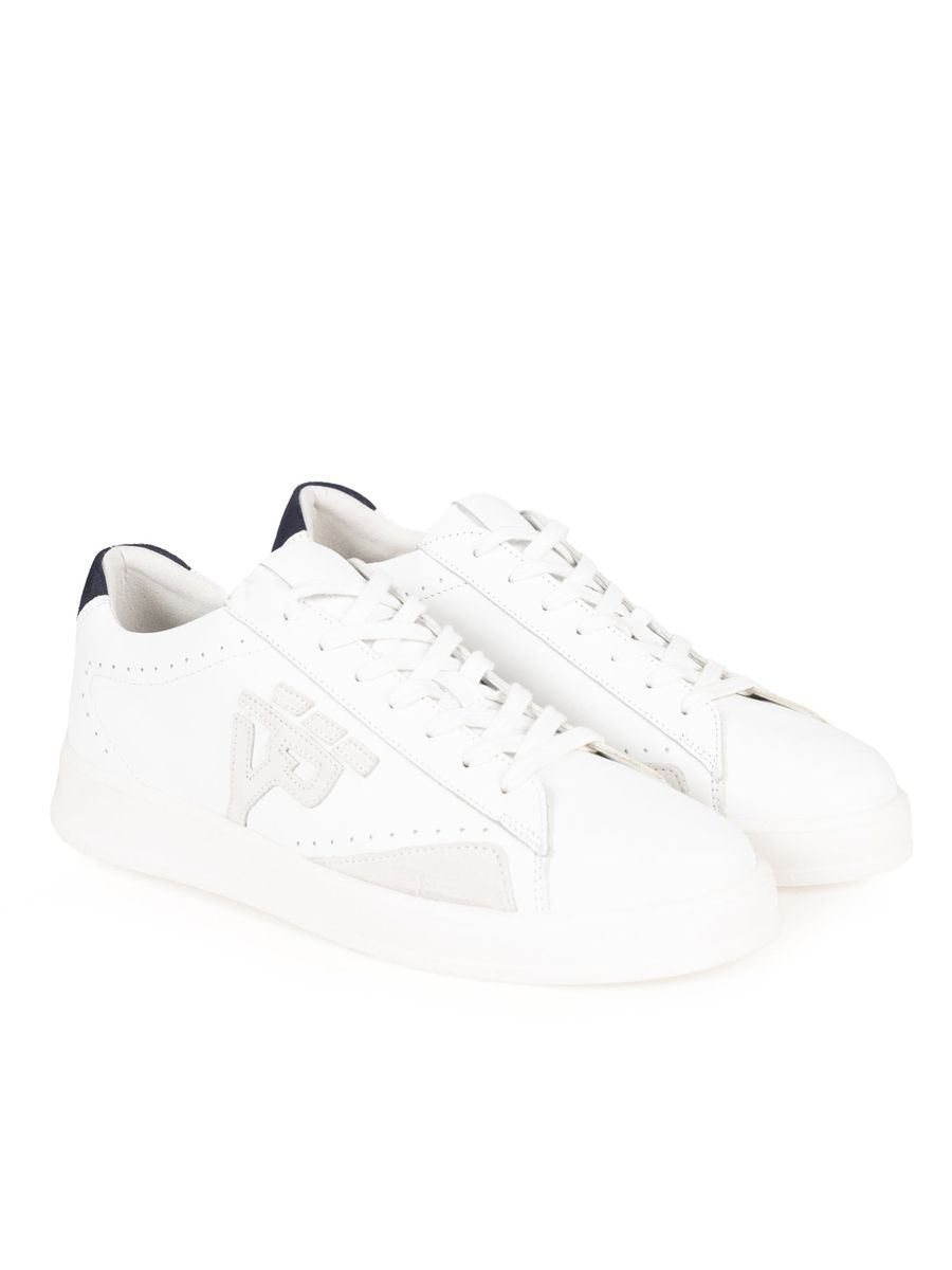 Kunstleder-Sneaker mit Logo-Applikation
