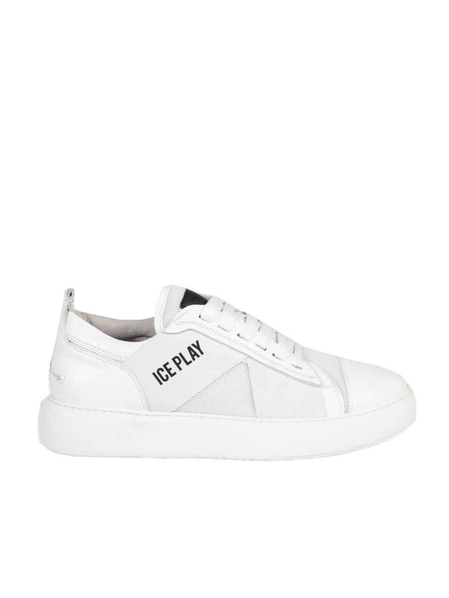 Kunstleder-Sneaker mit Logo-Applikation