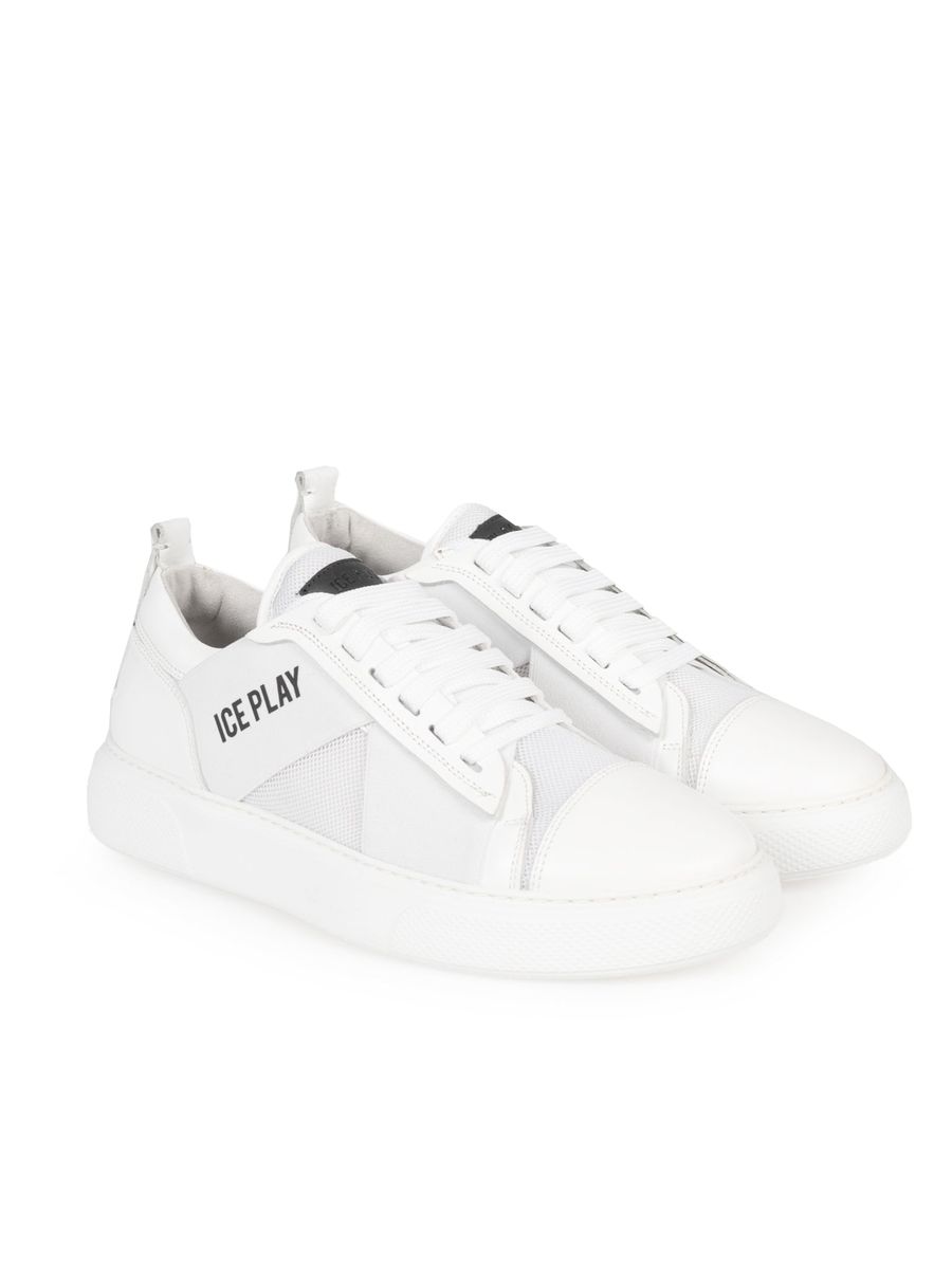 Kunstleder-Sneaker mit Logo-Applikation