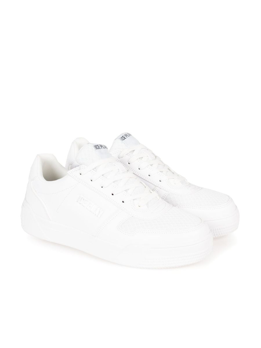 Kunstleder-Sneaker mit Logo-Applikation