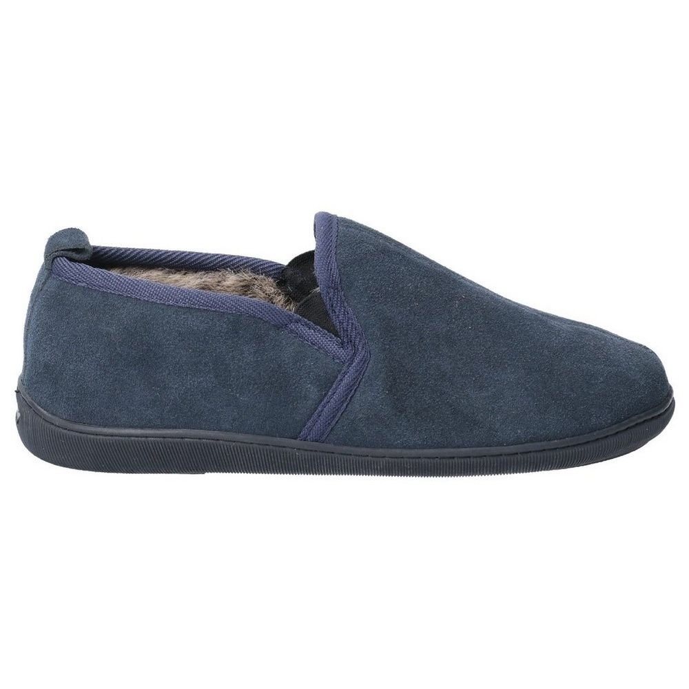 Klassische Wildleder-Slipper mit Fellfutter