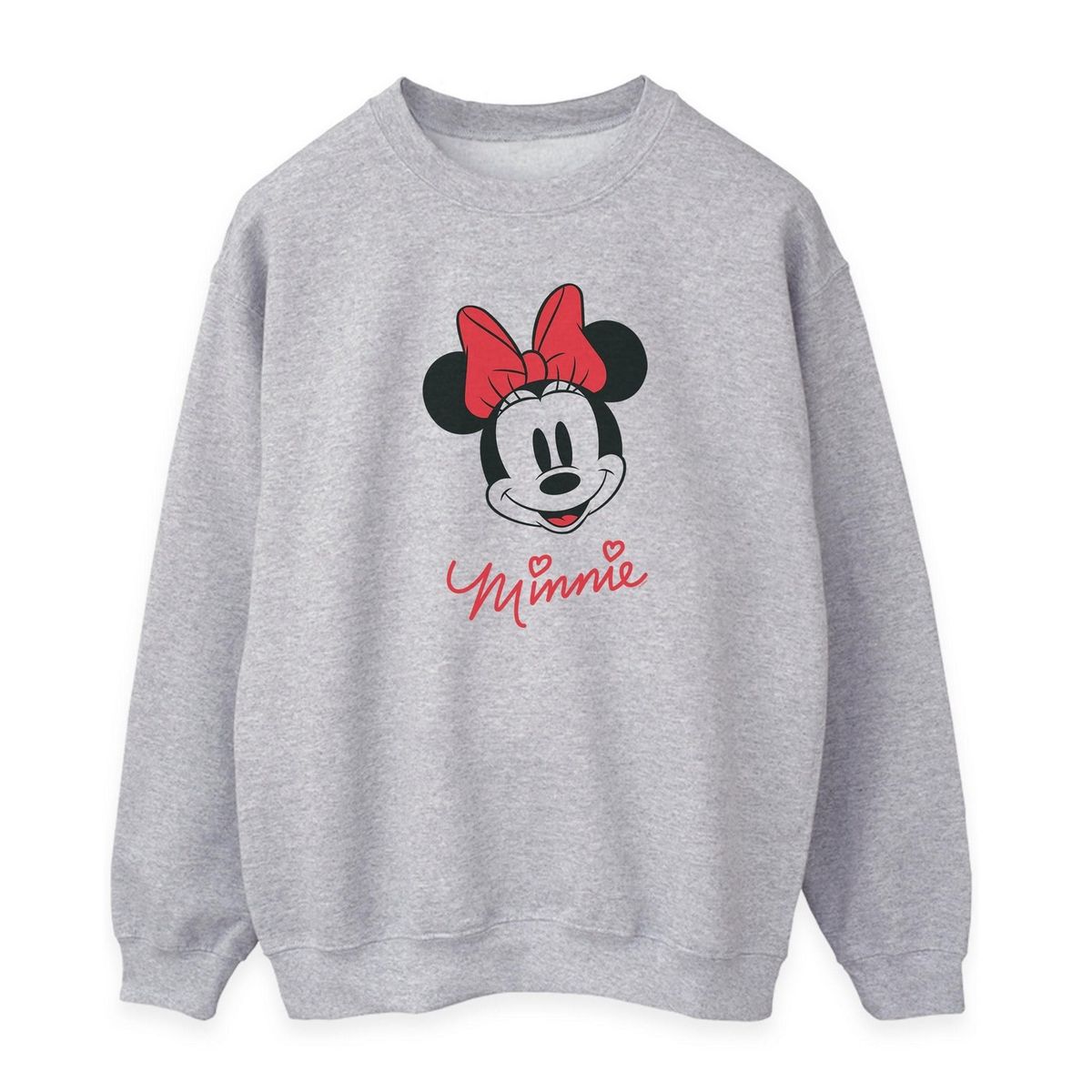 Disney Damen/Damen Minnie Mouse Gesicht Heather Sweatshirt (Heather Grey)