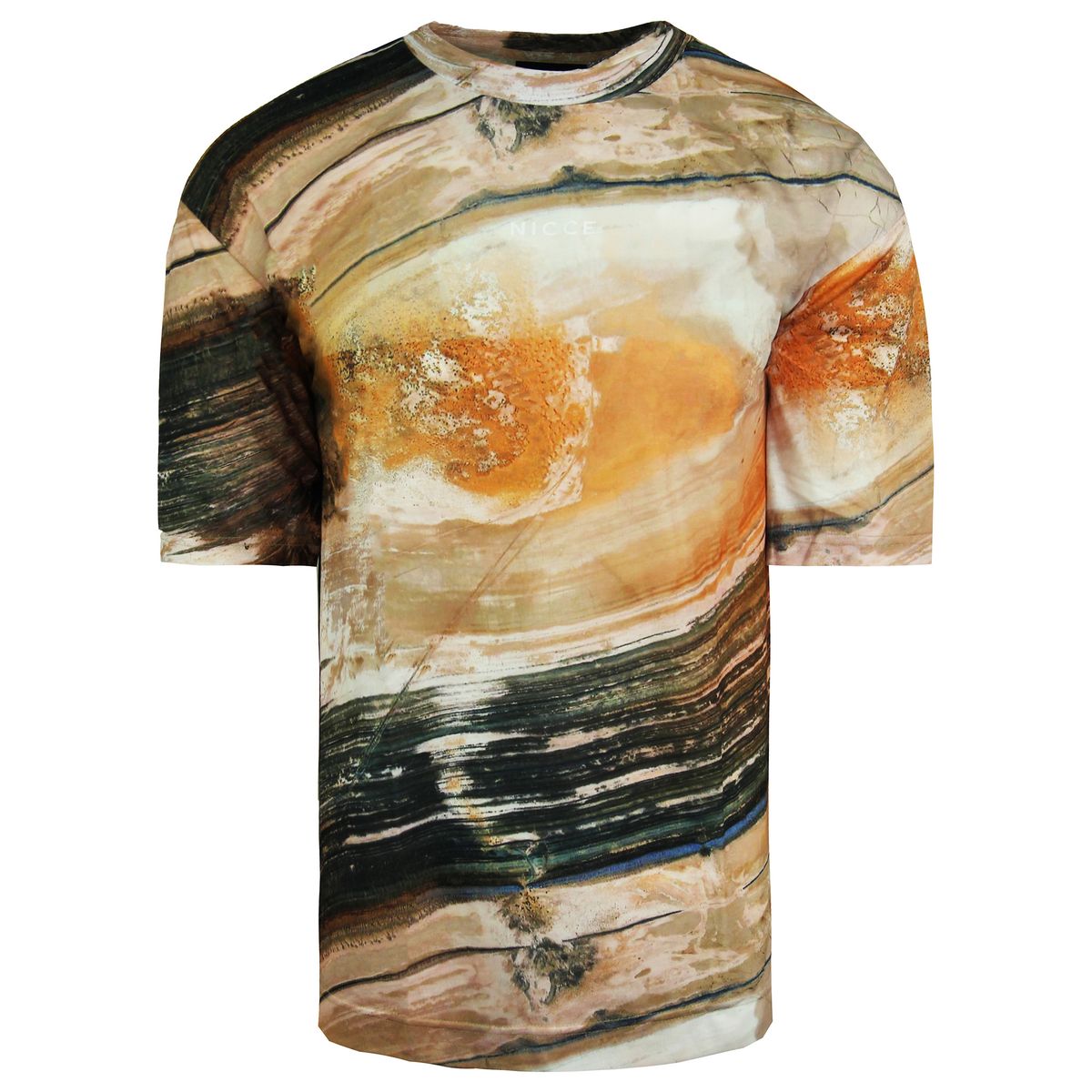 T-Shirt mit Rundhalsausschnitt und abstraktem Print