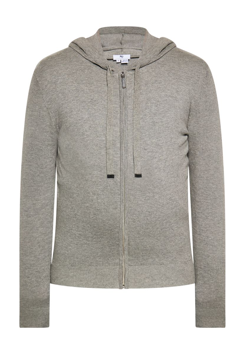 Herren Strickjacke mit Kapuze und Reißverschluss