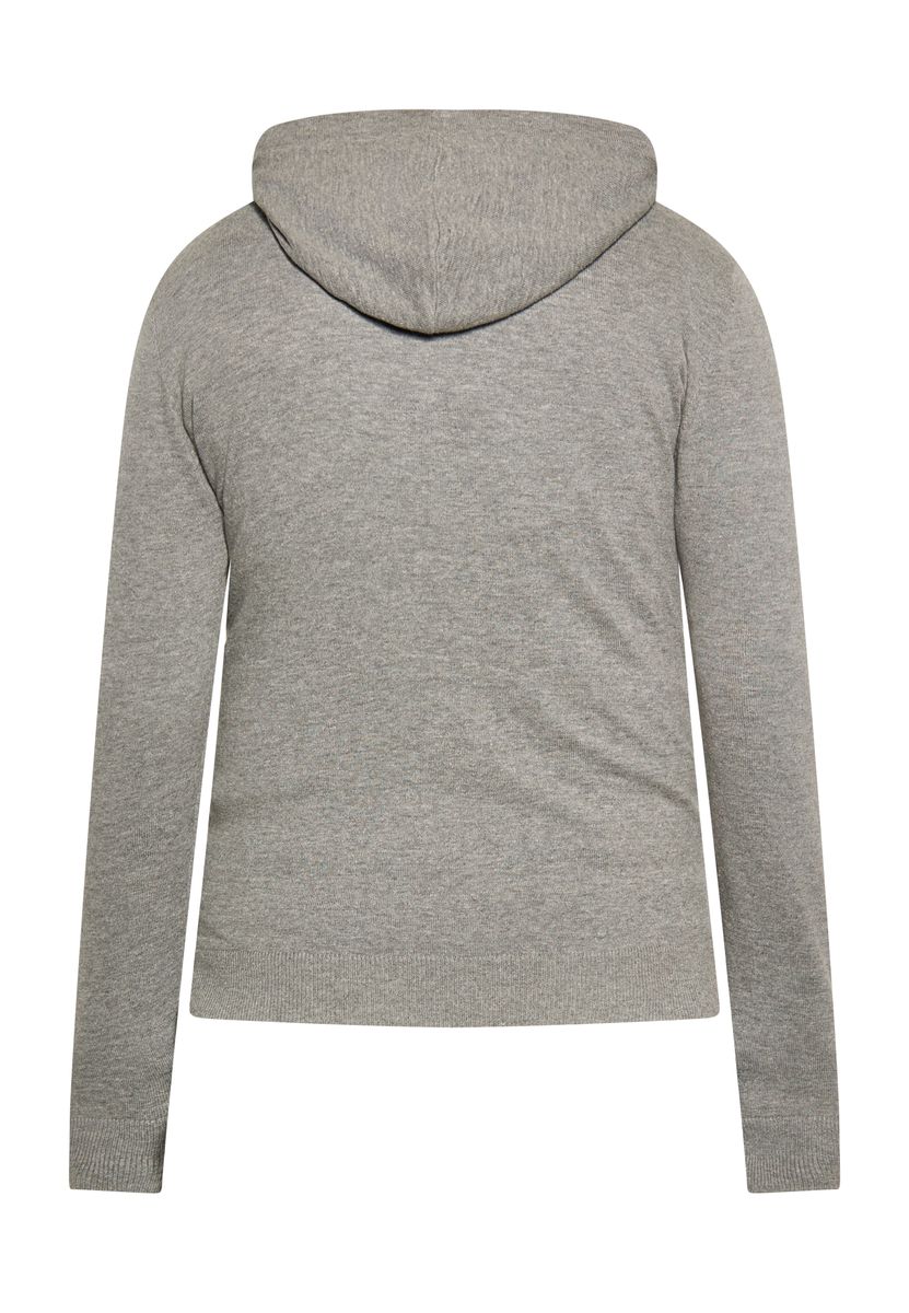 Klassische Kapuzenstrickjacke mit Reißverschluss