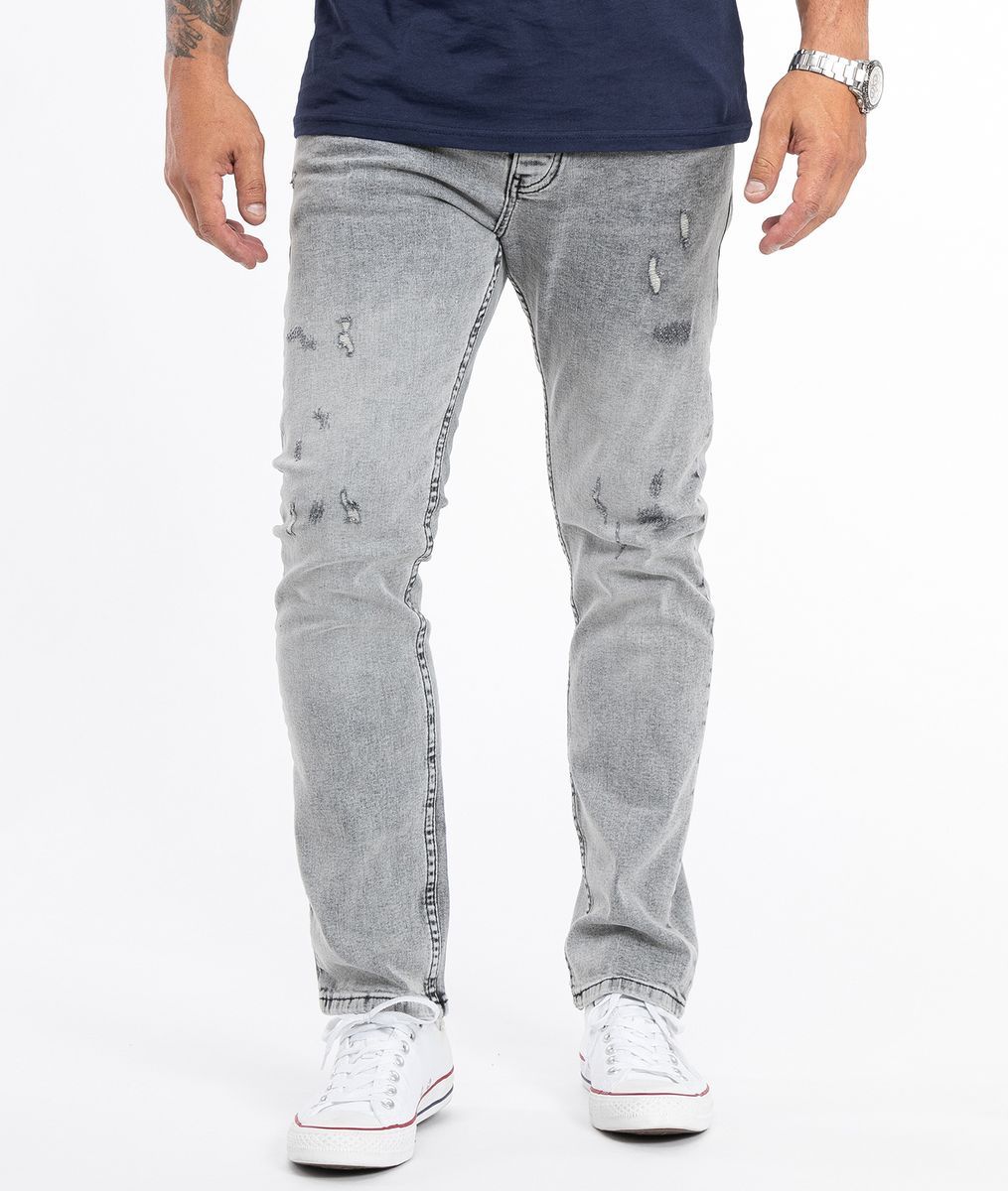 Gerade geschnittene Denim Jeans im Used-Look