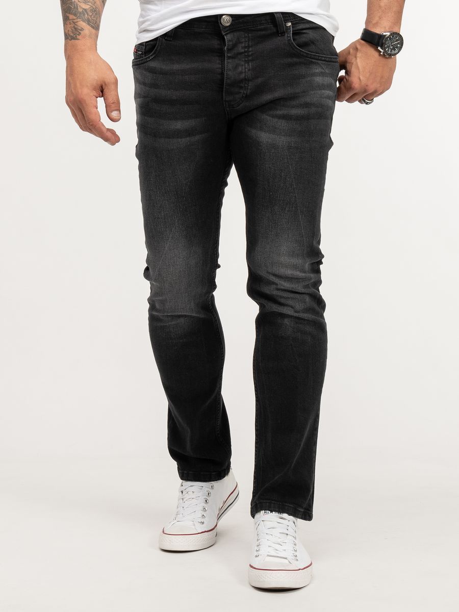 Klassische dunkelgraue Slim-Fit-Jeans