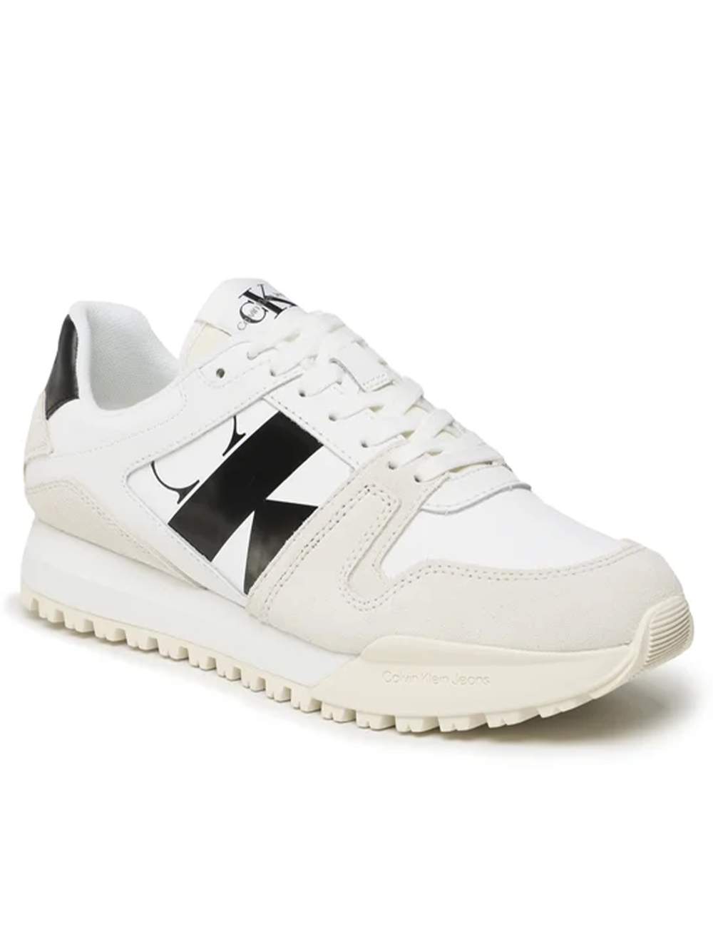 Weiße CK Logo Sneakers im Retro-Stil