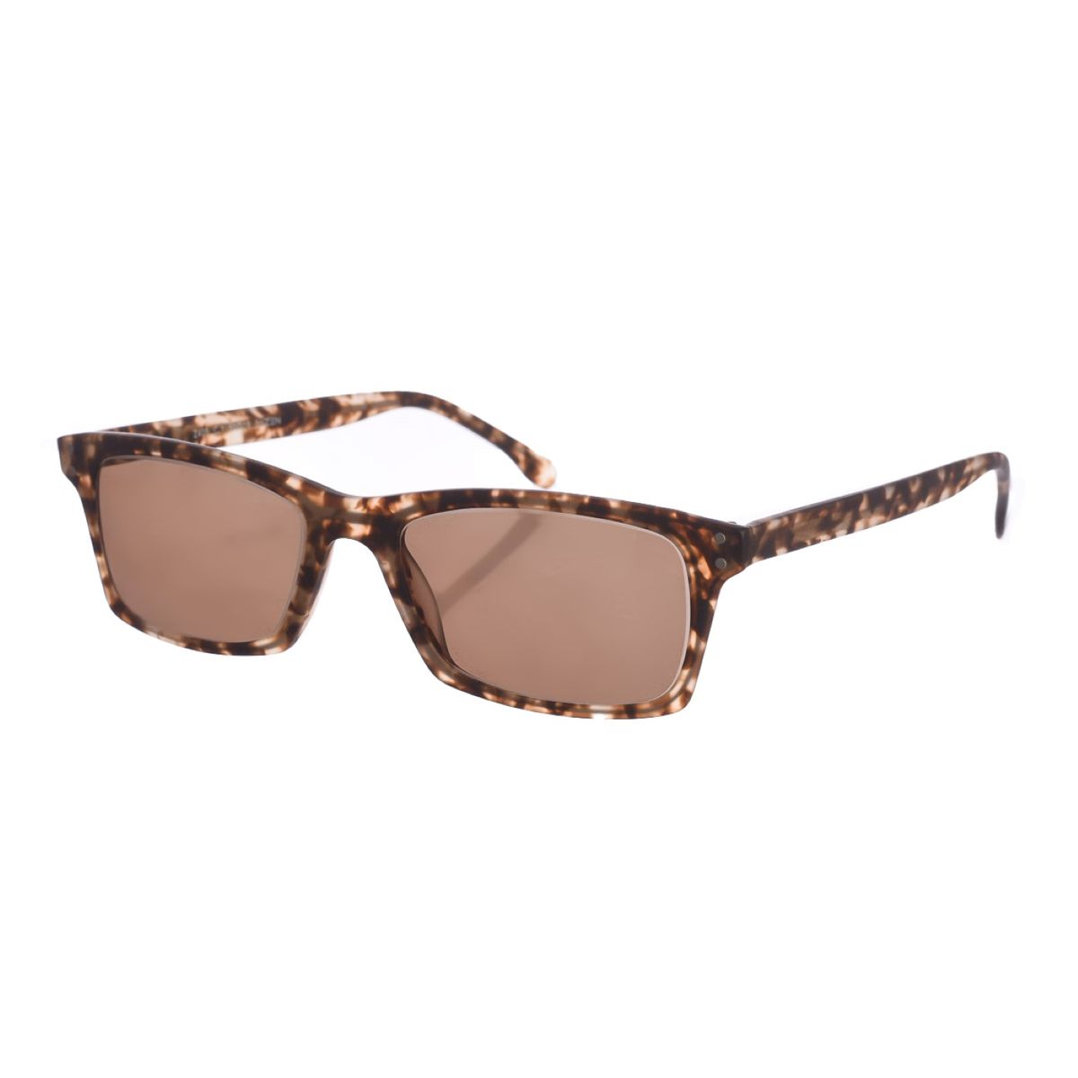 Rechteckige Acetat-Sonnenbrille mit Hornoptik