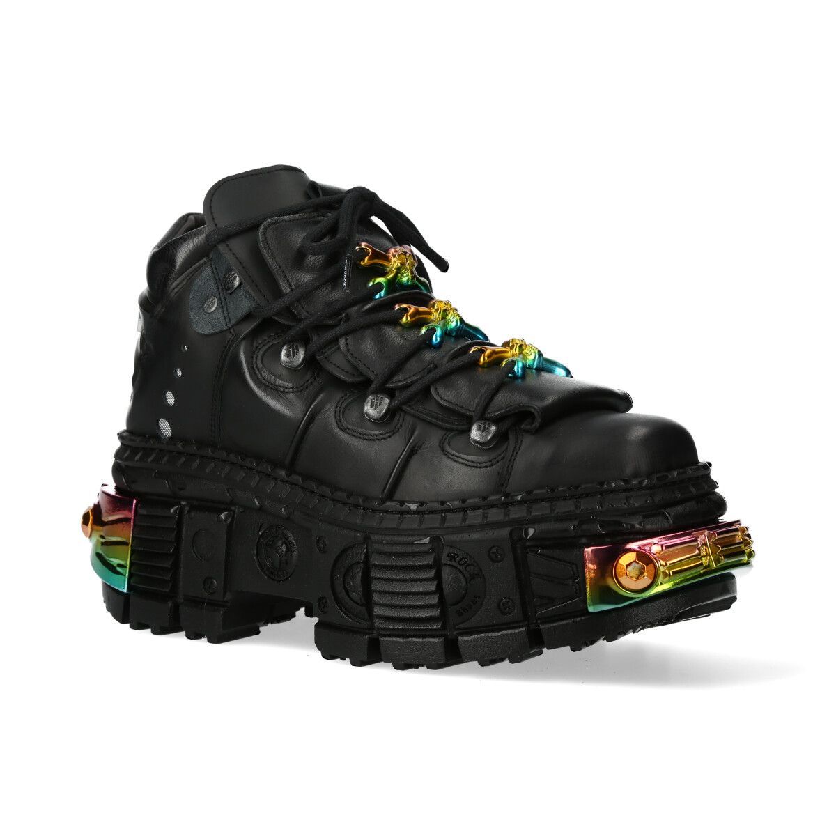 Plateau-Leder-Stiefeletten