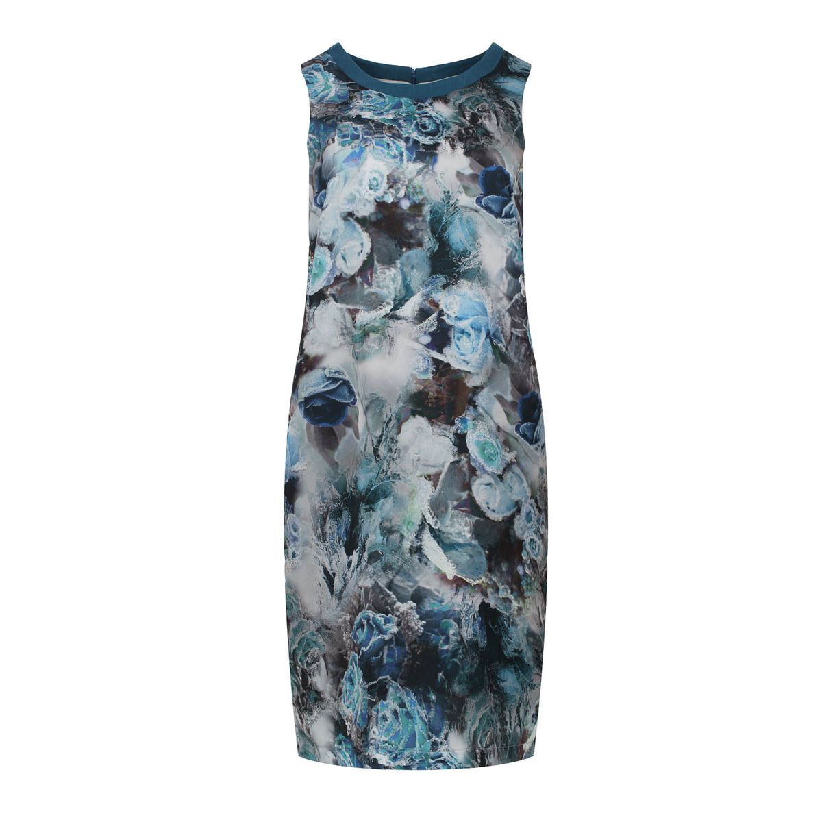 Ärmelloses Kleid mit Blumendruck