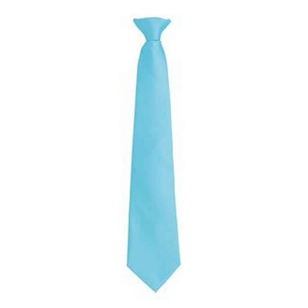 Einfarbige hellblaue Clip-On Krawatte