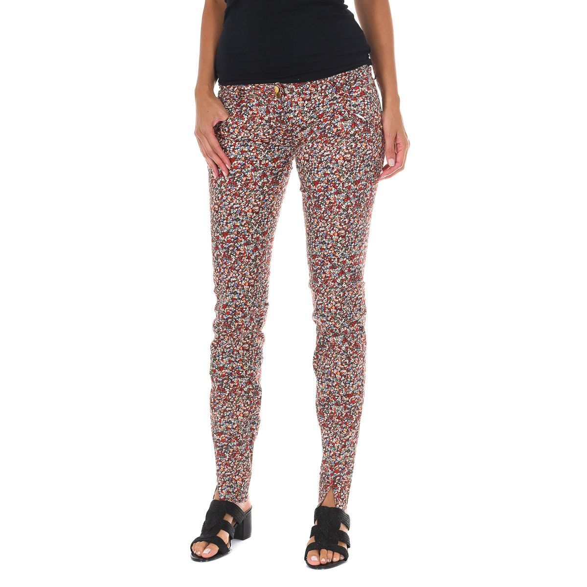Skinny Fit Hose mit Blumendruck