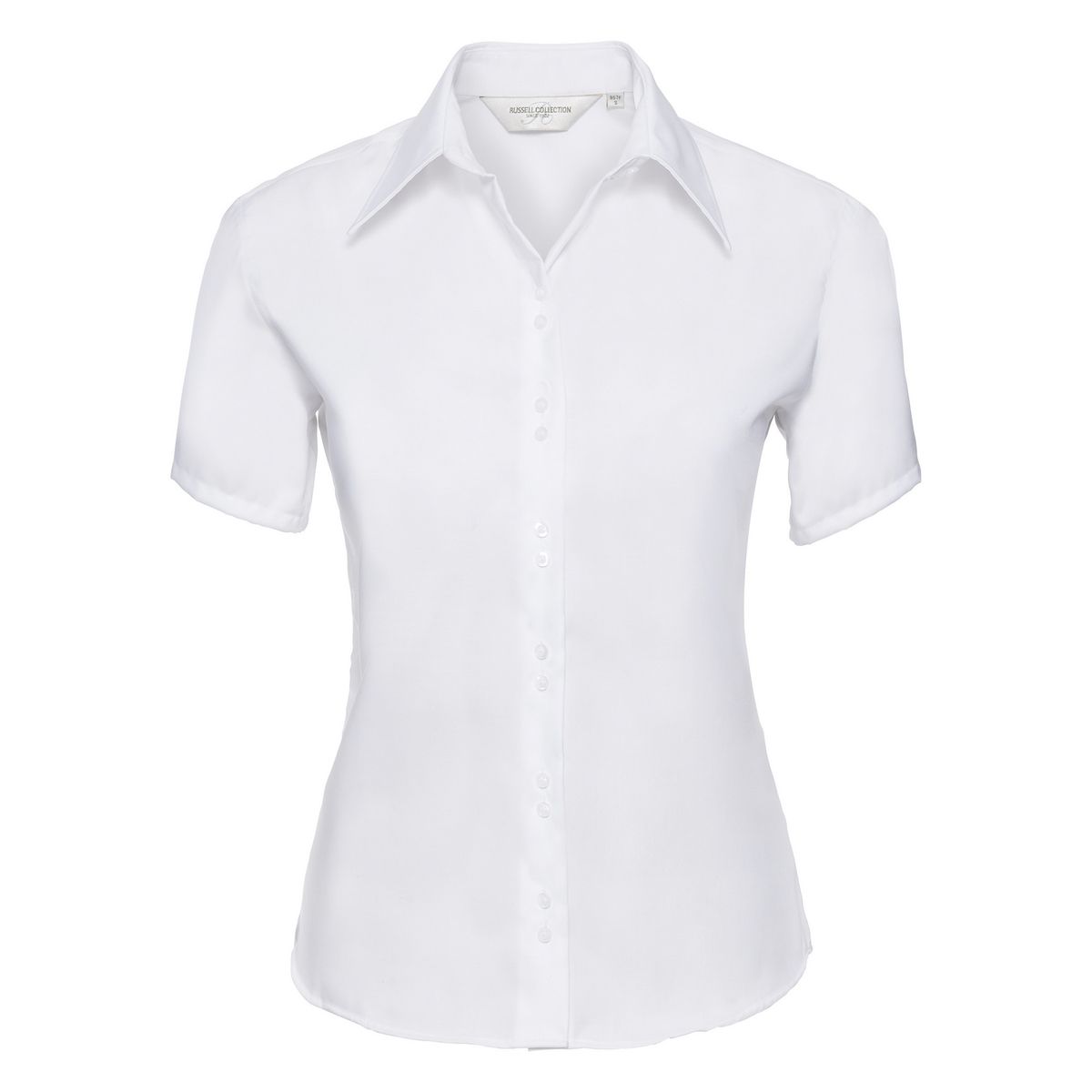 Russell Collection - Bügelfreie kurzärmelige Bluse - Damen (Weiß)