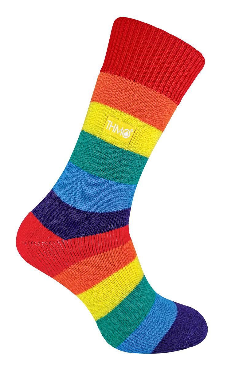 THMO - Extra warme Herren- und Damensocken in Regenbogenfarben für den Winter