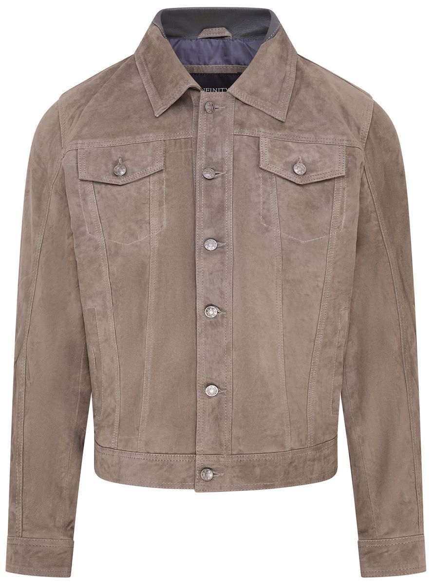 Truckerjacke aus Wildleder mit Taschen