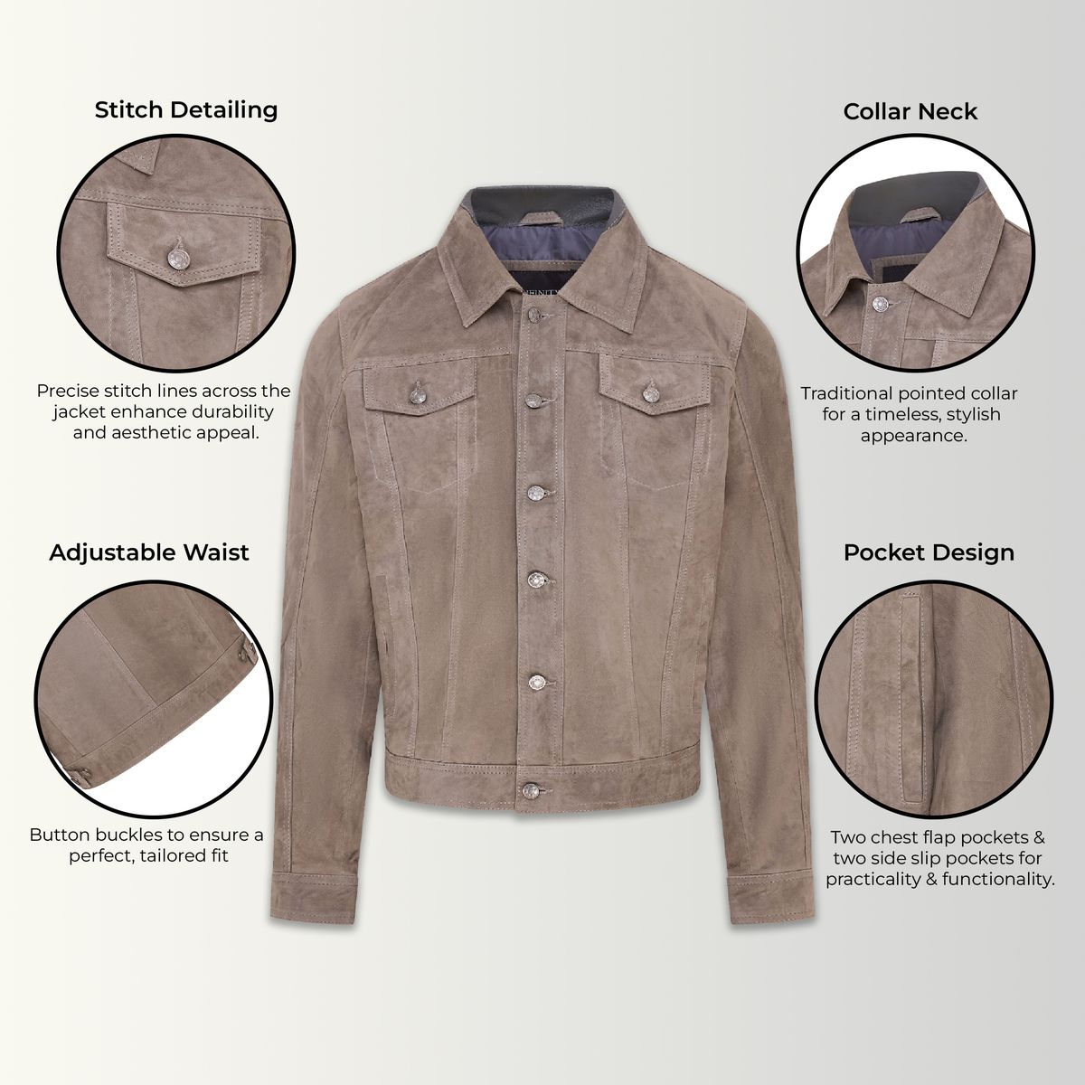 Klassische Truckerjacke aus Wildleder