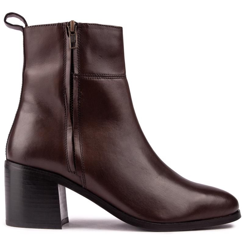 Greer Leder-Stiefeletten mit Blockabsatz