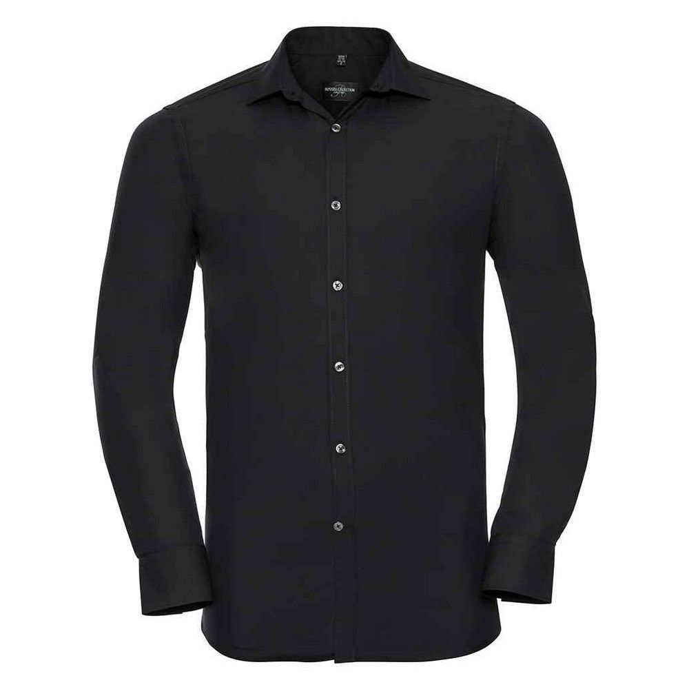 Russell Collection - "Ultimate" Formelles Hemd für Herren Langärmlig (Schwarz)