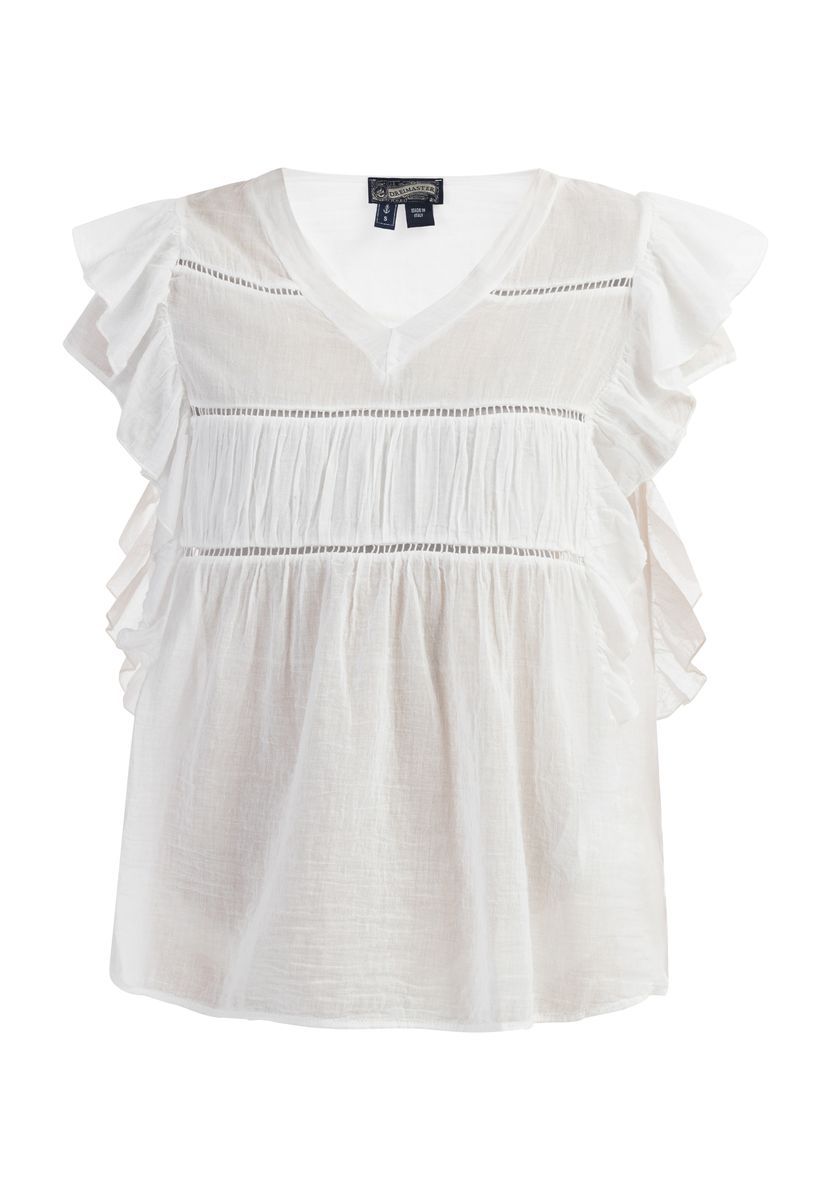 Dreimaster Blusenshirt Damen Wollweiß