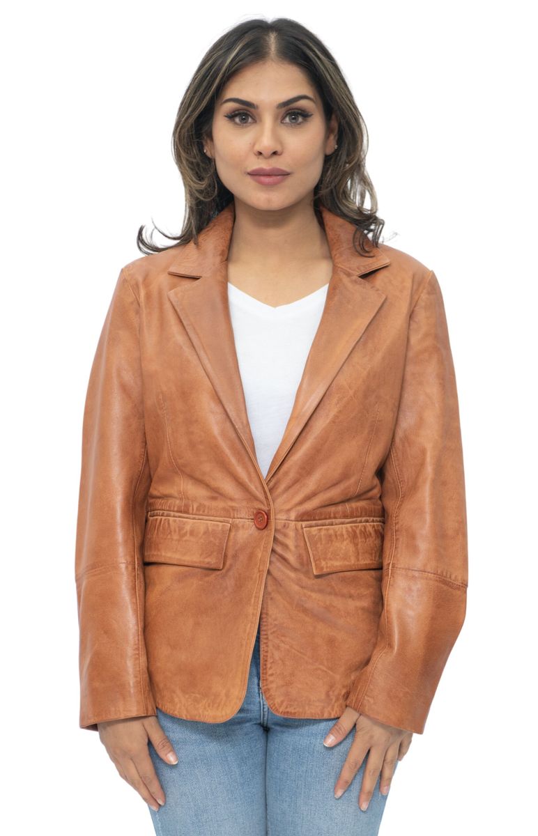 Damen Blazerjacke aus weichem Leder
