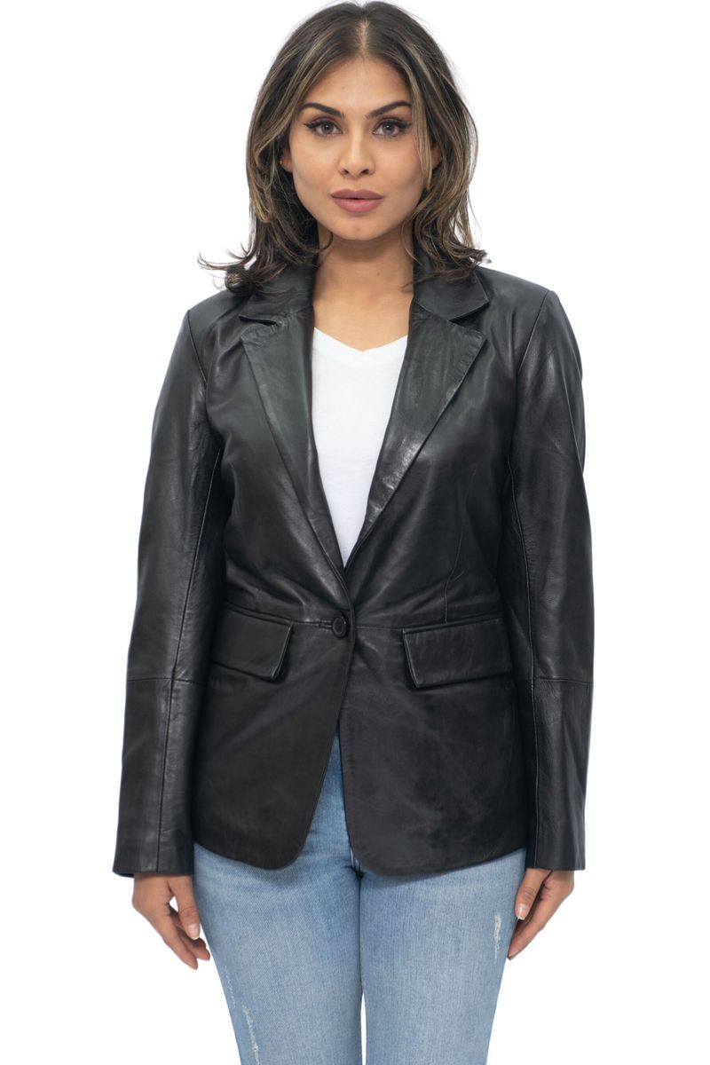 Damen Blazerjacke aus weichem Leder