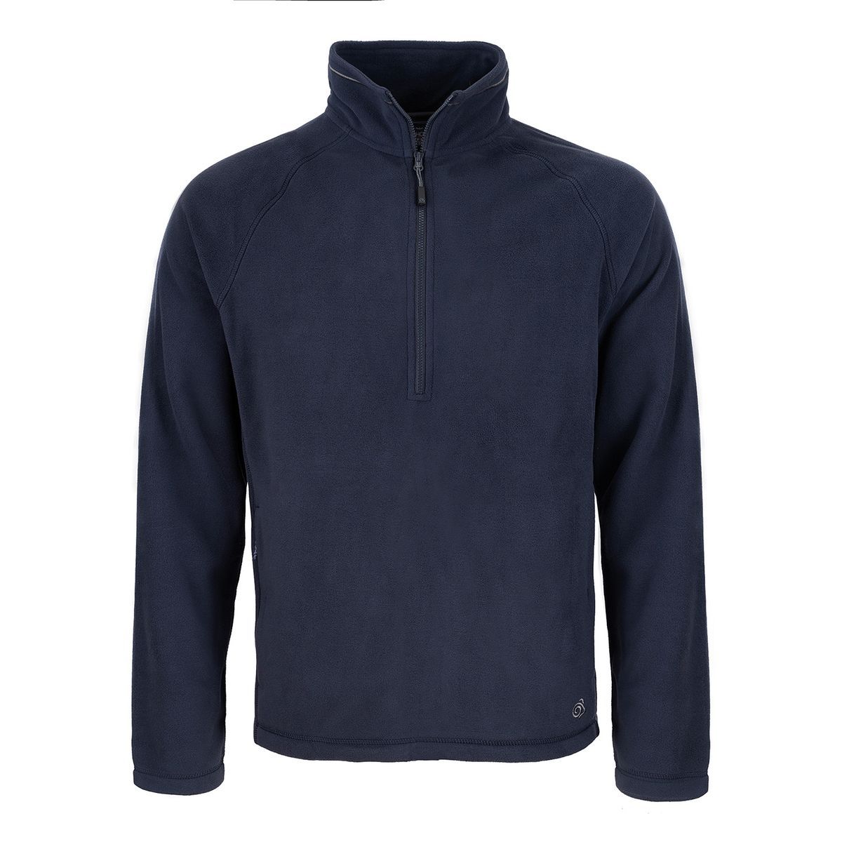 Marineblauer Fleece-Pullover mit halbem Reißverschluss