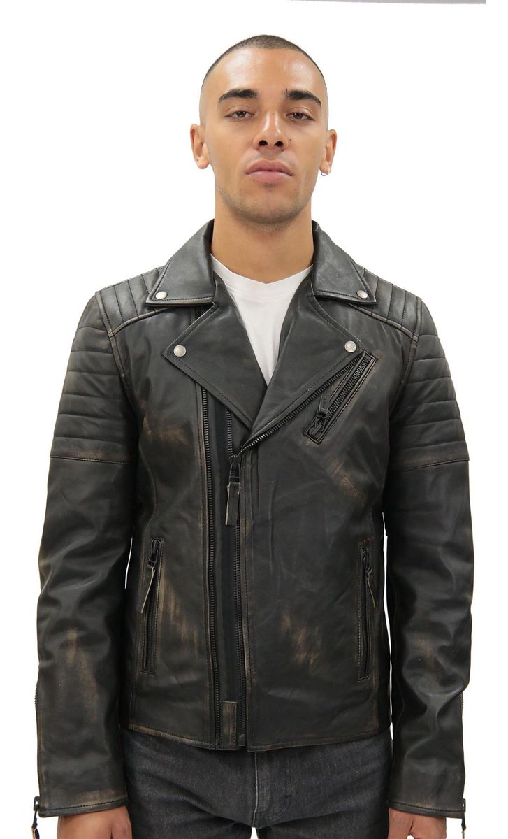 Brando Herren-Leder-Bikerjacke