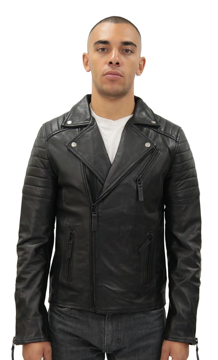 Brando Herren-Leder-Bikerjacke