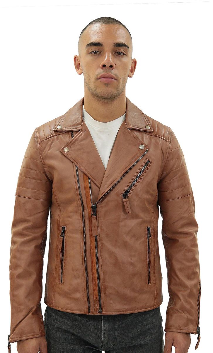 Brando Herren-Leder-Bikerjacke