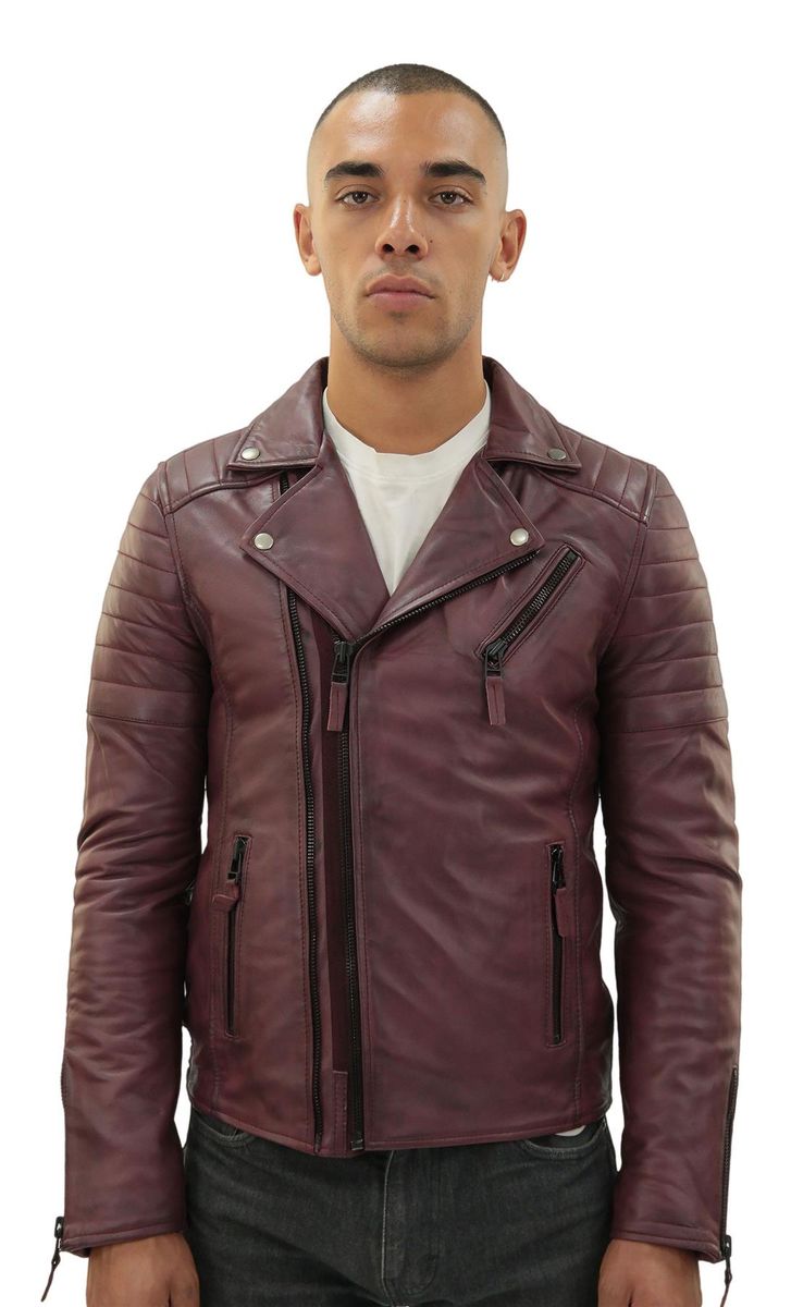 Brando Herren-Leder-Bikerjacke