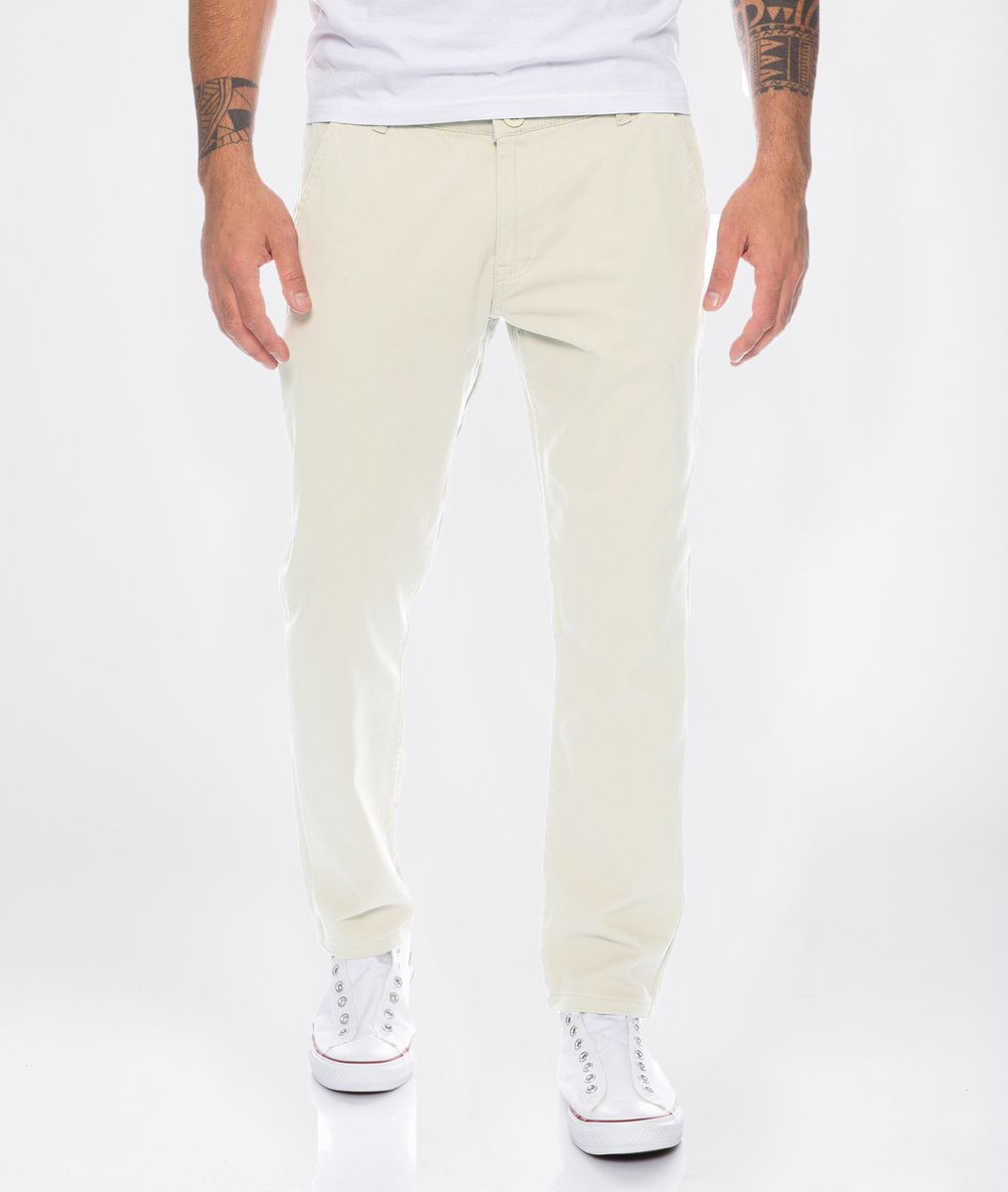 Klassische Casual Chino Hose in Stone
