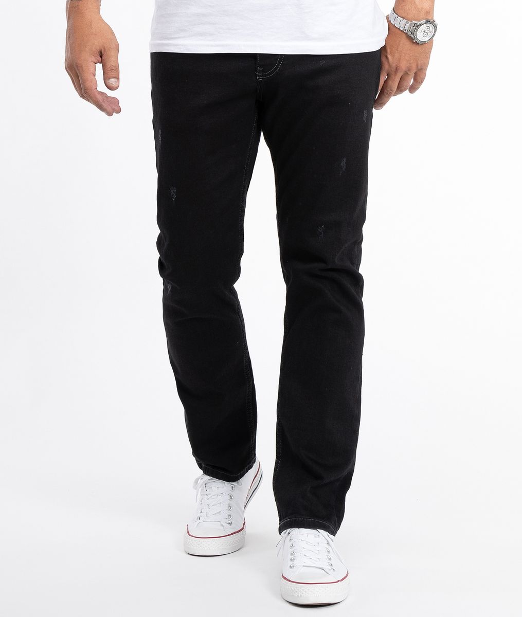 Herren Straight-Leg Schwarze Comfort Jeans