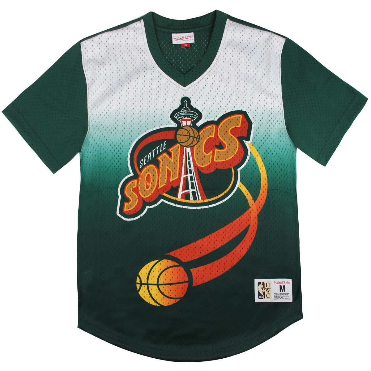 Mitchell & Ness-Gewinn-Schuss Mesh Seattle Supersonics T-Shirt