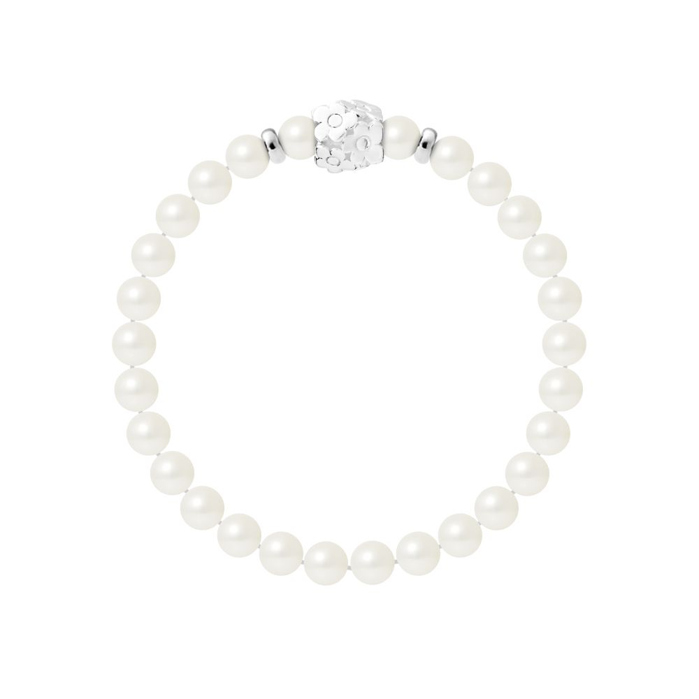 Elegantes Perlenarmband mit Blumendetail